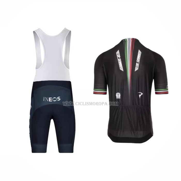 2022 Ropa Ciclismo INEOS Grenadiers Negro Gris Mangas Cortas y Culotte Corto